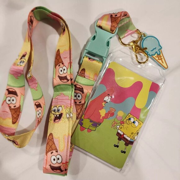 Loungefly Nickelodeon Spongebob Square Pants Patrick Ice Cream Lanyard ID Holder - Picture 10 of 10